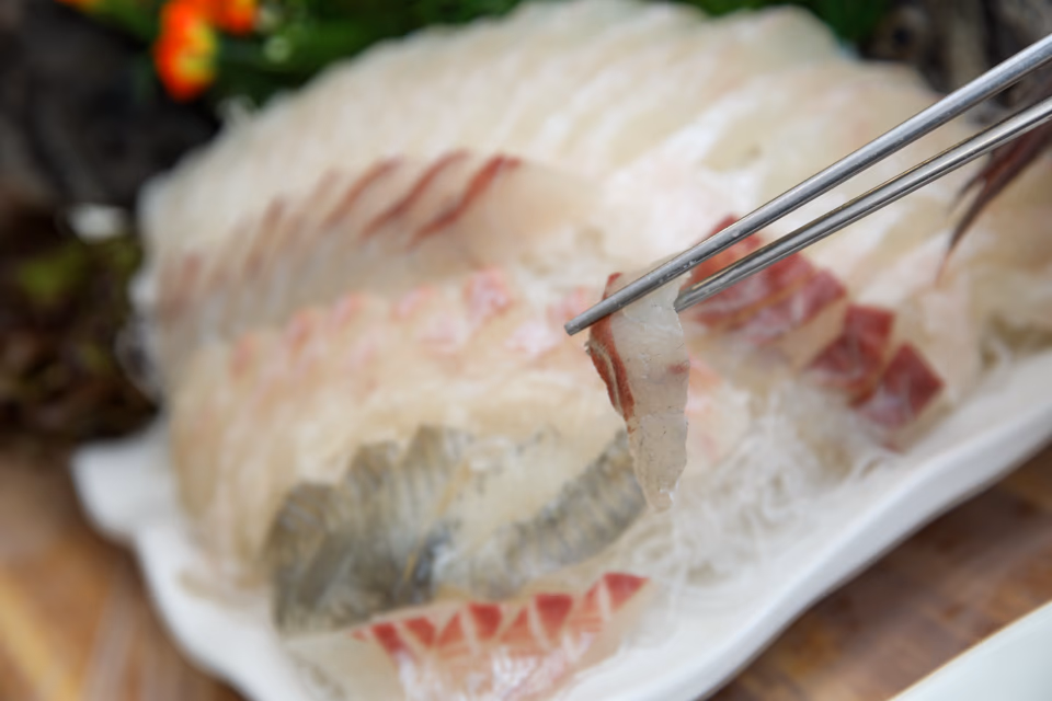 Assorted sashimi platter with flounder, rockfish, and sea bream slices
