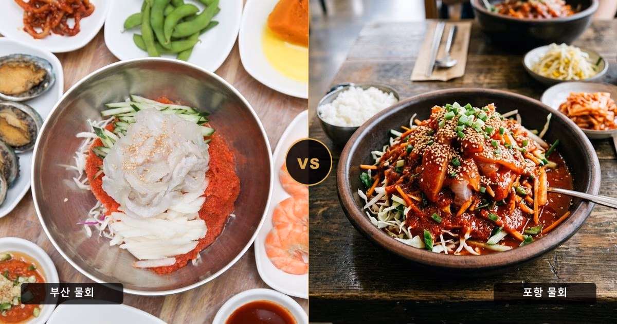 Busan-style mulhoe vs Pohang-style mulhoe comparison